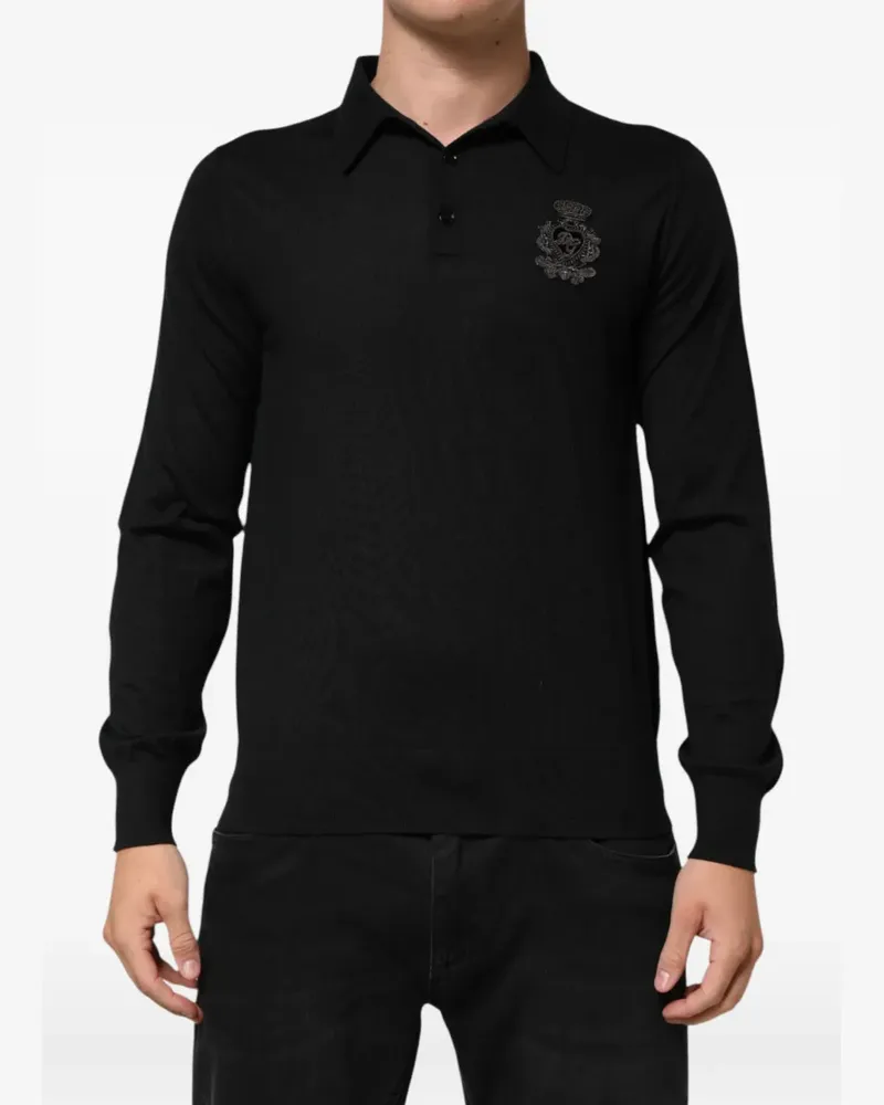 Dolce & Gabbana crest long-sleeve sweater - Schwarz Schwarz