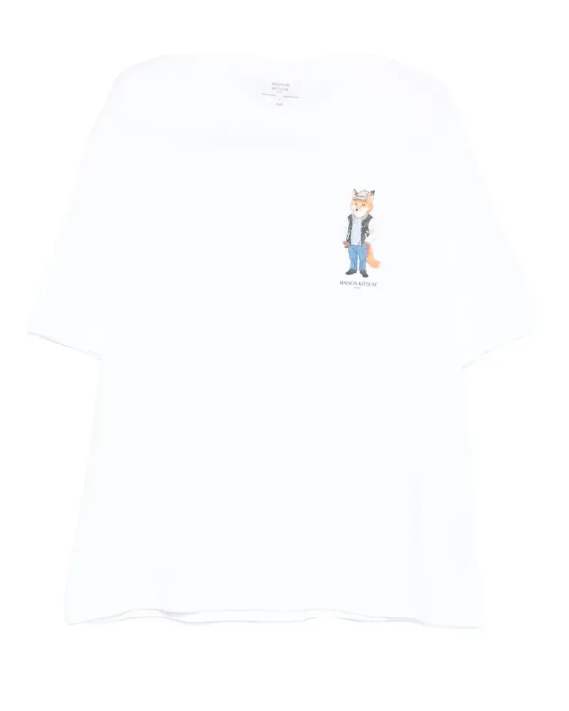 Kitsuné T-Shirt mit Fuchs-Print - Weiß Weiß