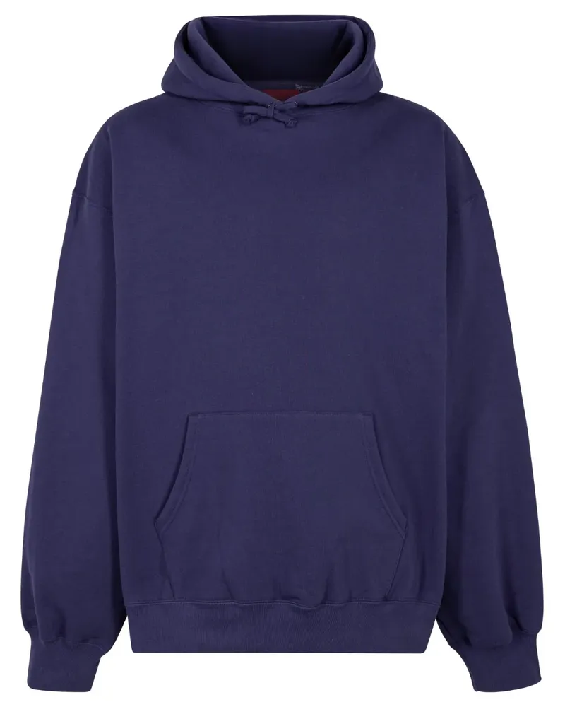 Supreme Being FW23 - Washed Navy Hoodie mit Satinapplikation - Blau Blau