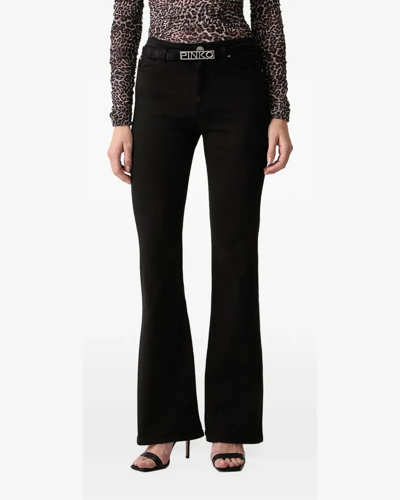 Pinko logo-plaque flared jeans - Schwarz Schwarz
