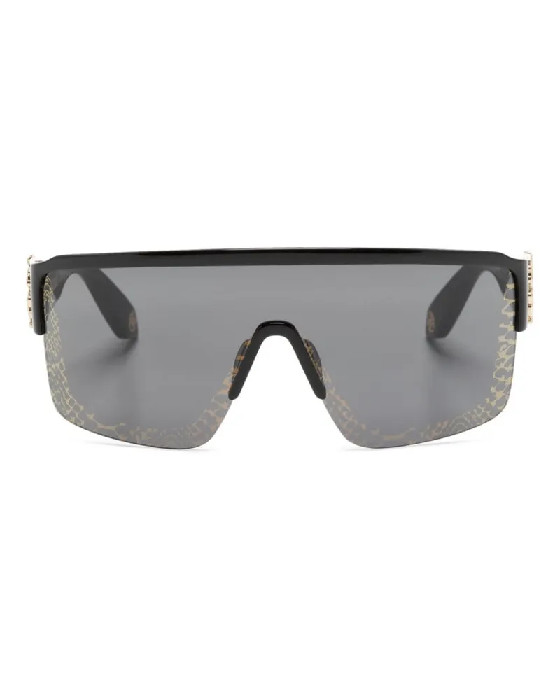 Roberto Cavalli Sonnenbrille mit Shield-Gestell - Schwarz Schwarz