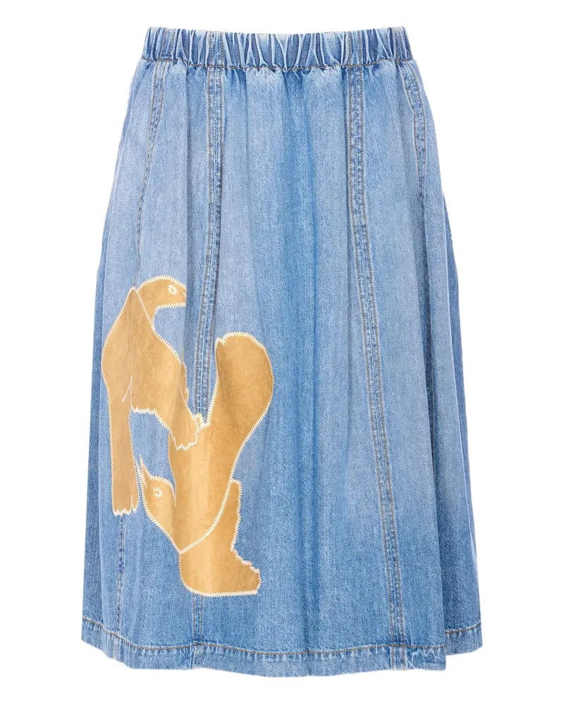 Marni appliqué-detail midi skirt - Blau Blau