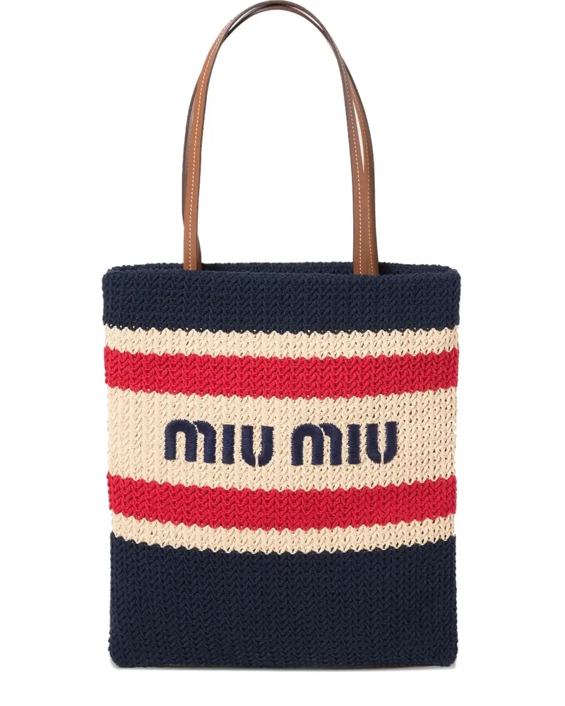 Miu Miu Gestreifter Shopper - Blau Blau