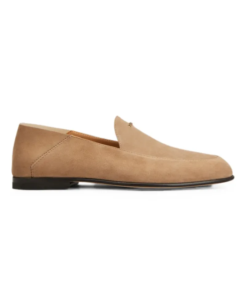 TOD'S Loafer aus Wildleder mit Logo-Schild - Nude Nude