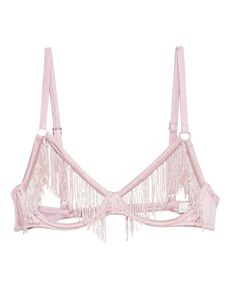 Fleur Du Mal BH mit Perlenfransen - Rosa Rosa