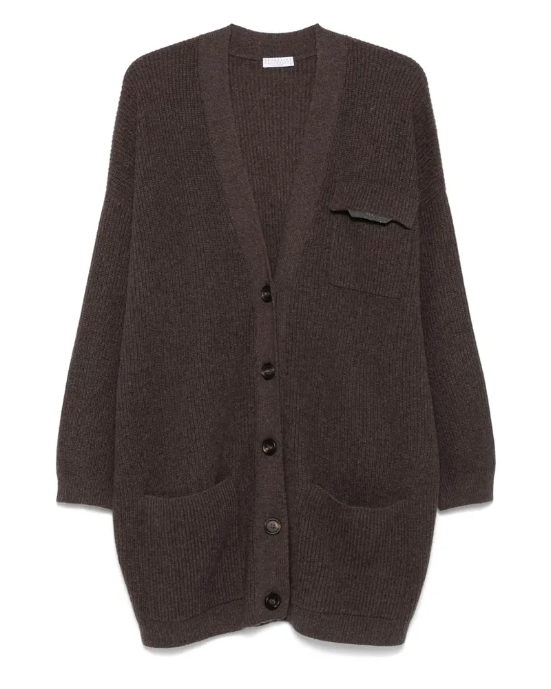 Brunello Cucinelli Gerippter Cardigan - Braun Braun