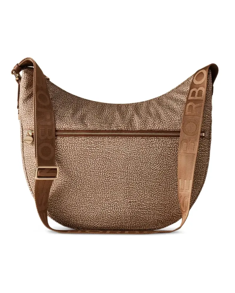 Borbonese Kleine Luna Schultertasche - Nude Nude
