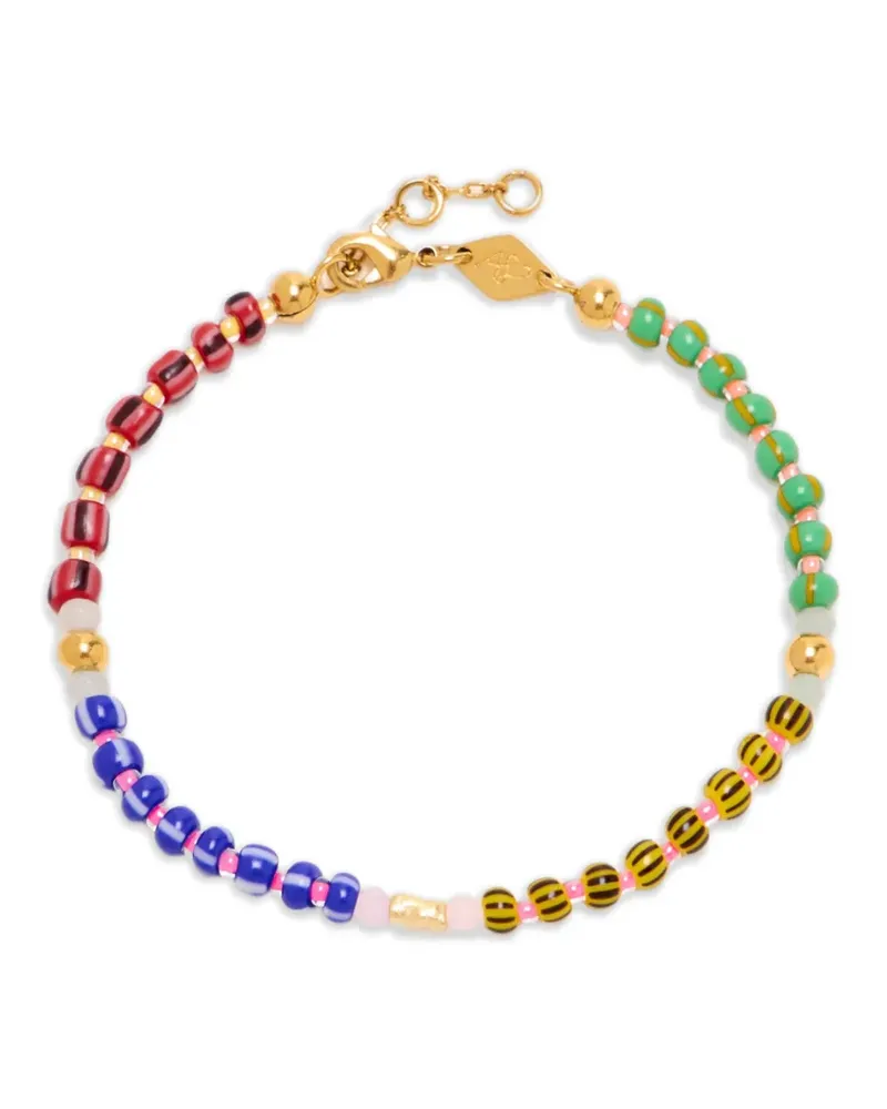 Anni Lu striped beaded bracelet - Gold Gold