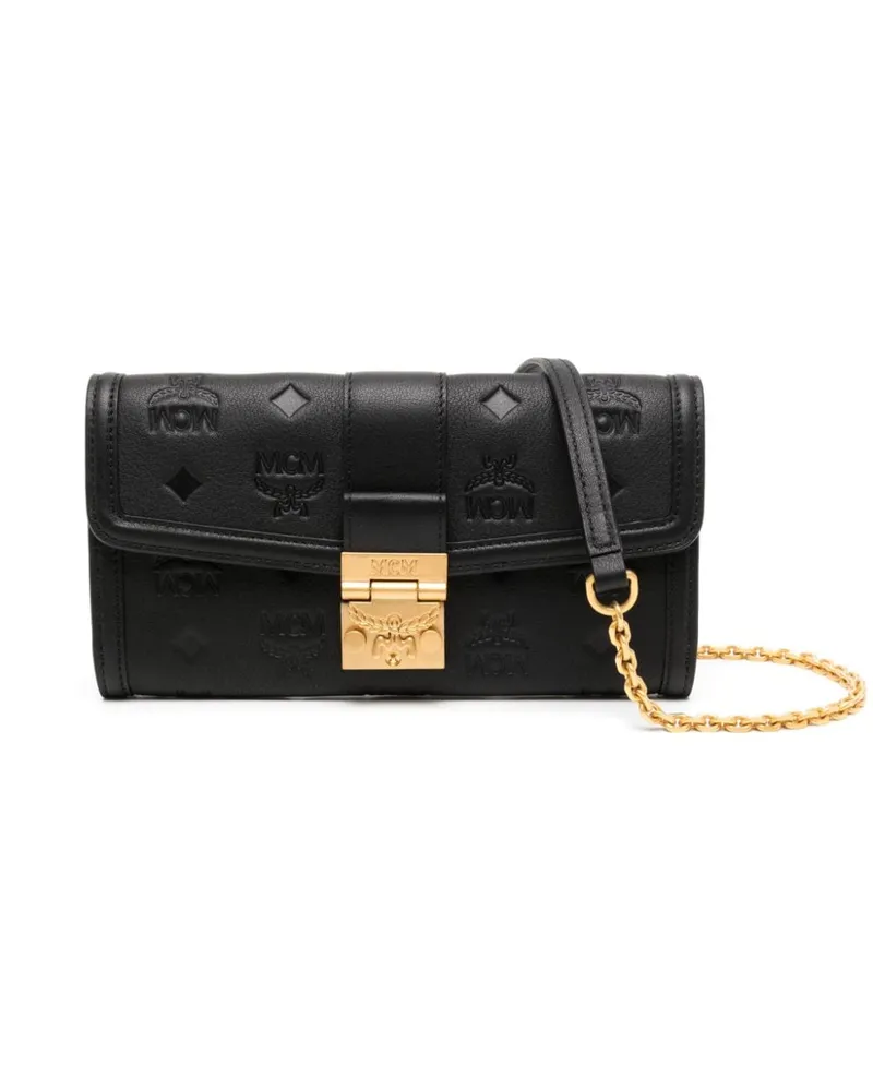 MCM Großes Tracy Portemonnaie mit Monogramm-Prägung - Schwarz Schwarz