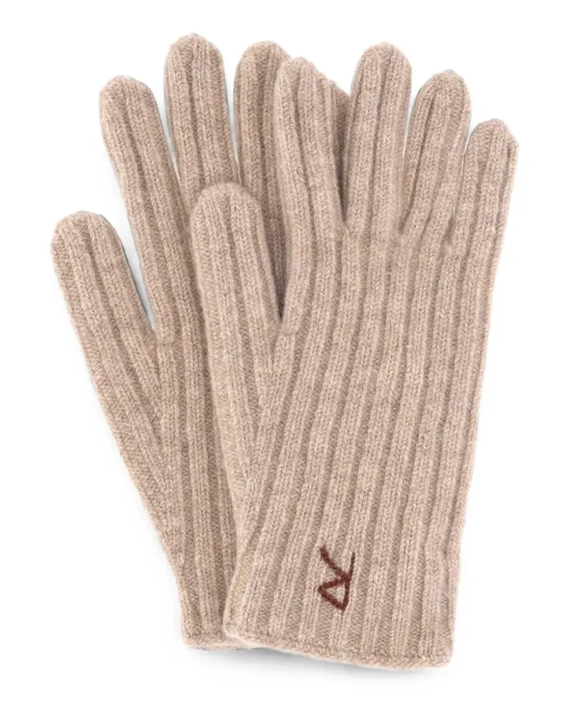 RUSLAN BAGINSKIY ribbed cashmere gloves - Nude Nude
