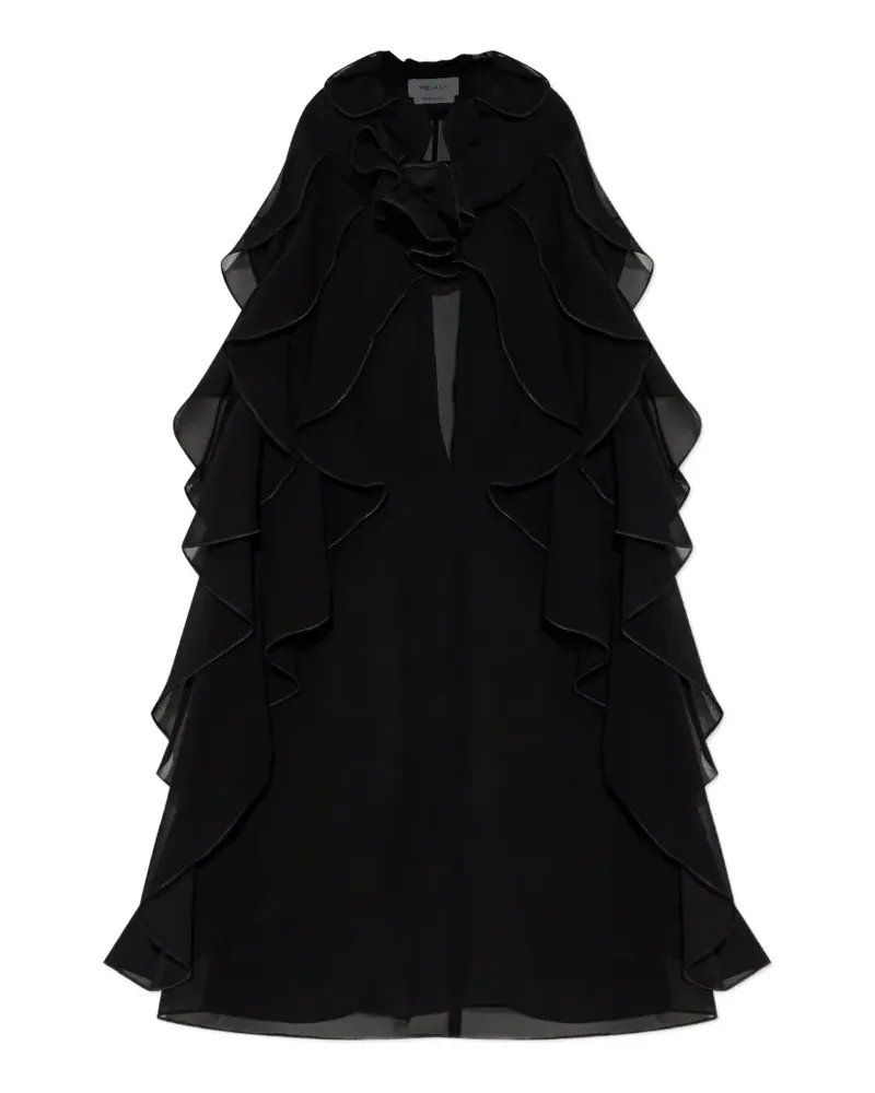 Alexander McQueen ruffled keyhole top - Schwarz Schwarz