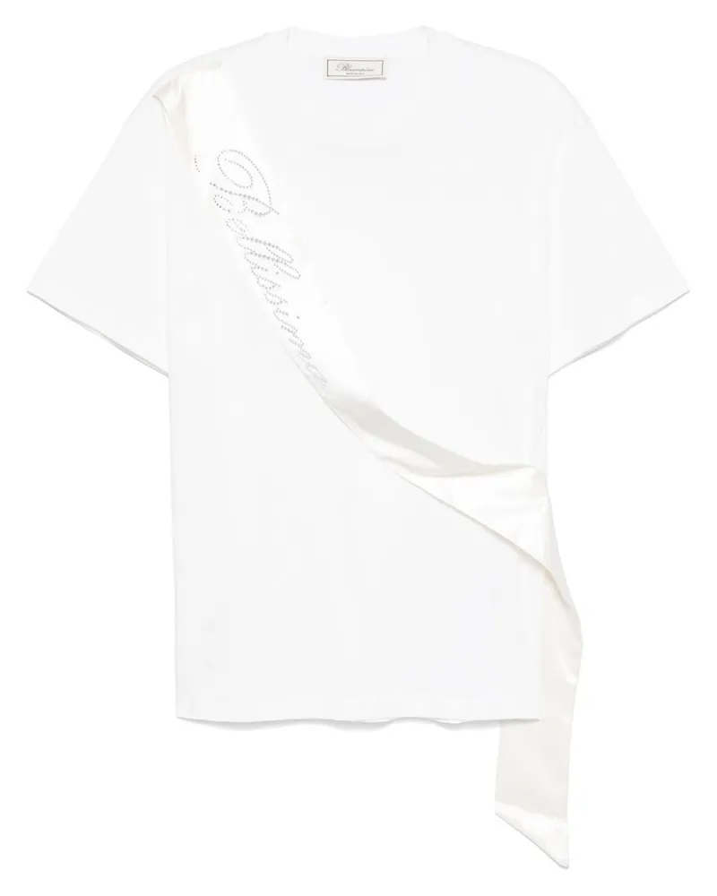 Blumarine T-Shirt mit Schärpen-Detail - Weiß Weiß