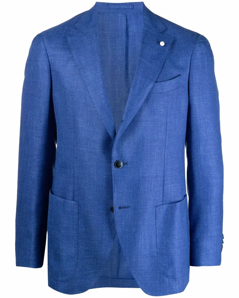 Luigi Bianchi Mantova Einreihiges Sakko - Blau Blau