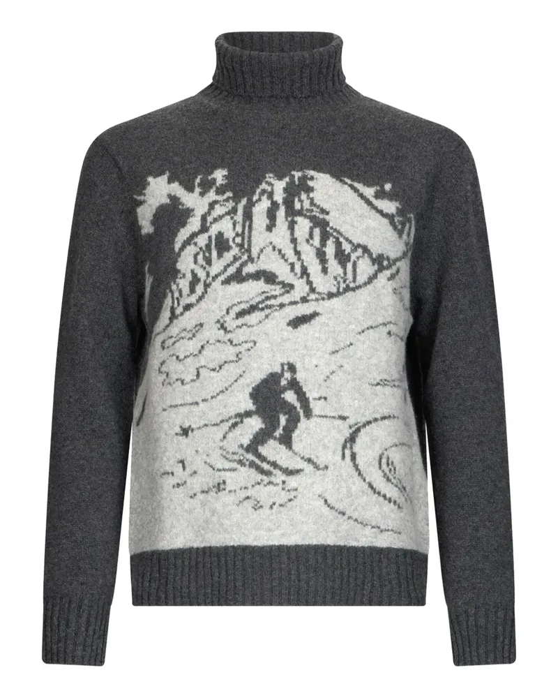 Ballantyne Jacquard-Pullover mit Rollkragen - Grau Grau