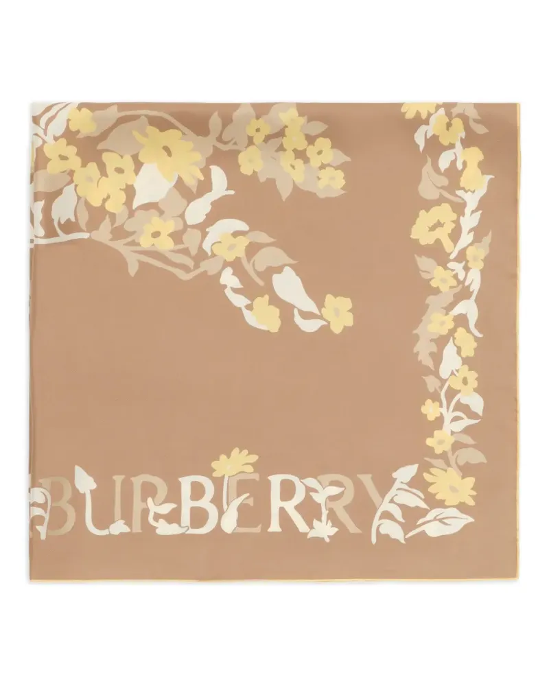Burberry floral EKD silk scarf - Nude Nude
