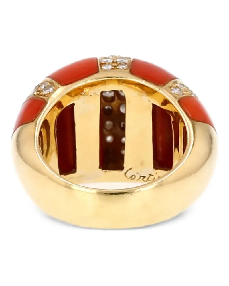 Cartier 1970 coral and diamond ring - Gold Gold
