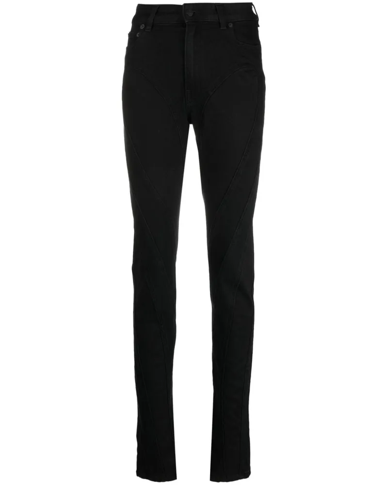 Thierry Mugler Schmale Jeans Schwarz