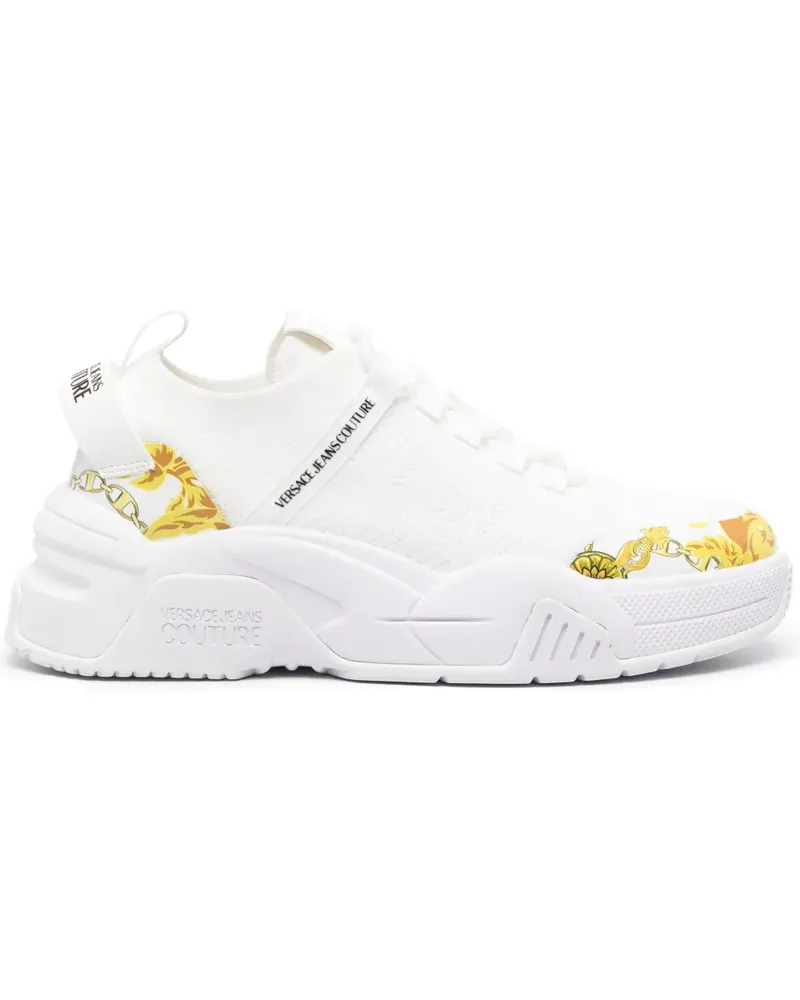 Versace Jeans Sneakers mit Barock-Print - Weiß Weiß
