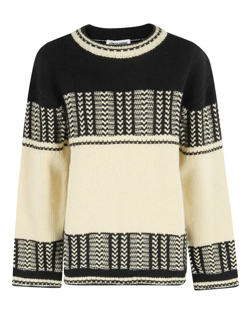 LOW CLASSIC patterned sweater - Schwarz Schwarz
