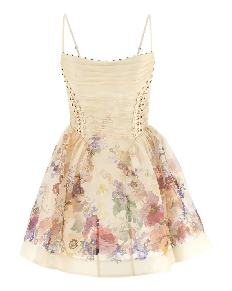Zimmermann Alchemy Minikleid mit Blumenprint - Nude Nude