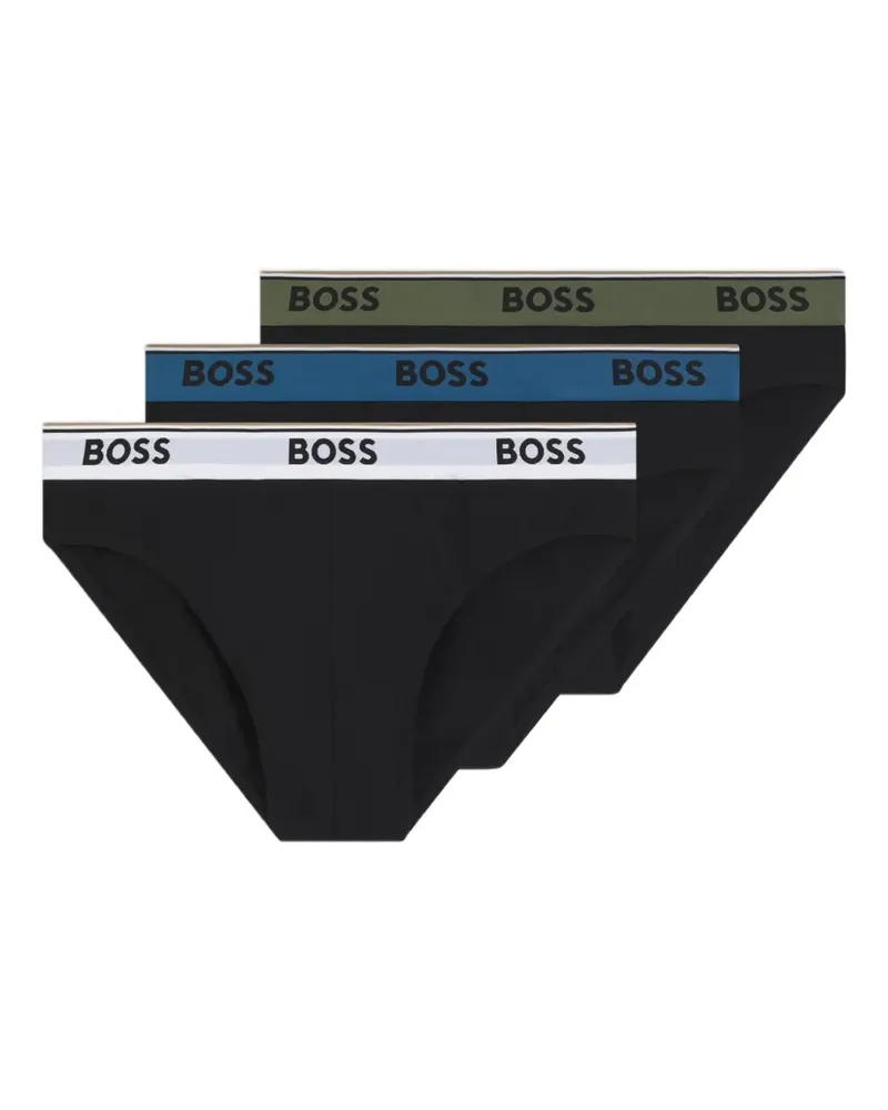 HUGO BOSS logo-waistband briefs (set of three) - Schwarz Schwarz