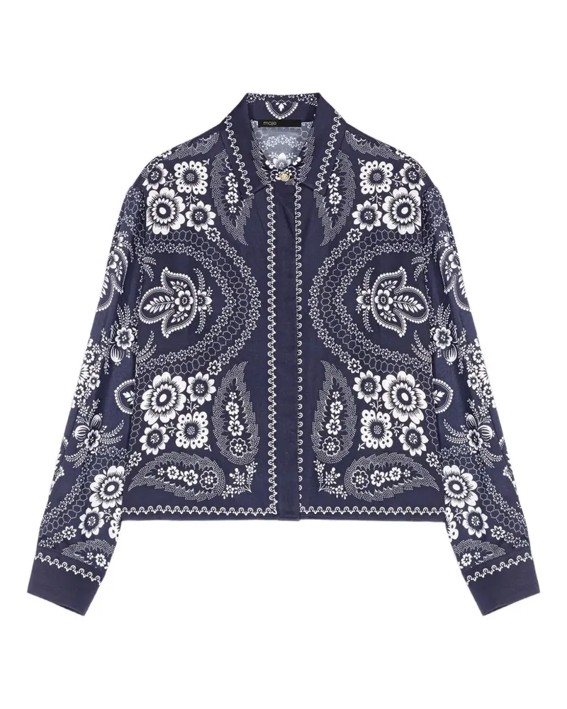 Maje Hemd mit Print - Blau Blau