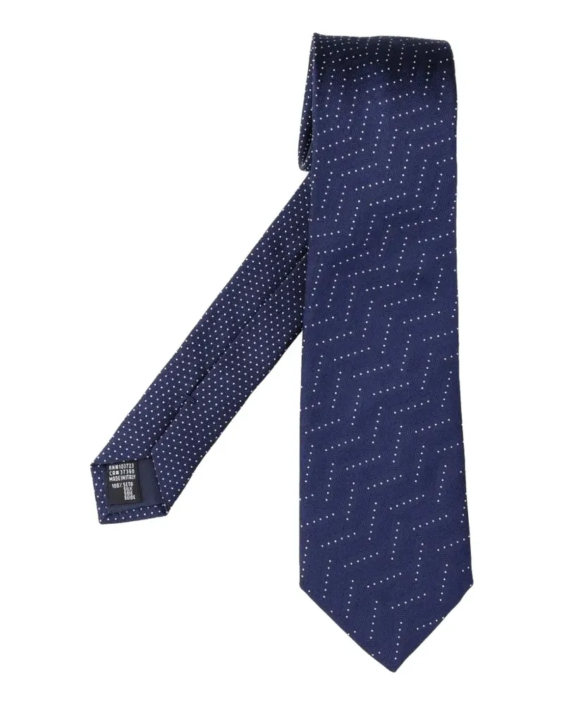 Giorgio Armani Geometrisch gemusterte Seidenkrawatte - Blau Blau
