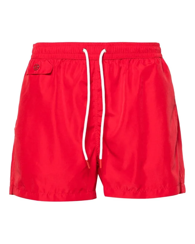 Kiton Badeshorts mit Kordelzug Rot