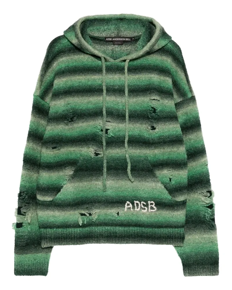 Andersson Bell Distressed-Hoodie mit Farbverlauf - Grün Grün