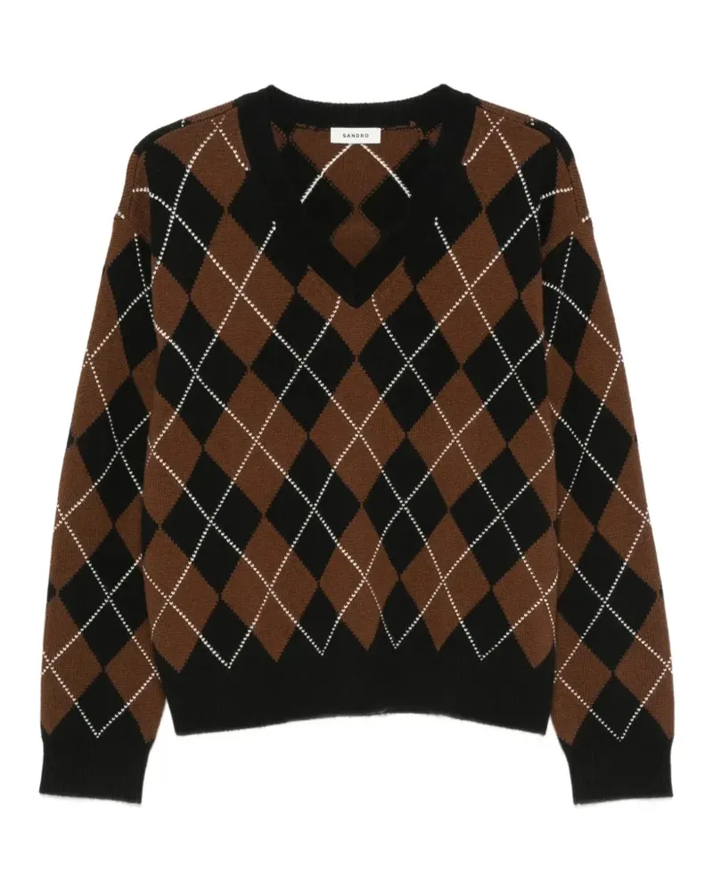 Sandro Pullover mit Argyle-Muster - Braun Braun
