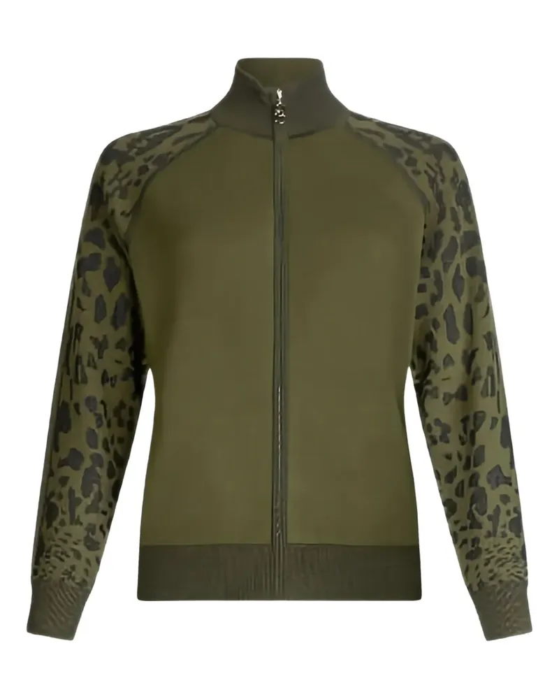 Liu Jo Sweatshirtjacke mit Leoparden-Print - Grün Grün