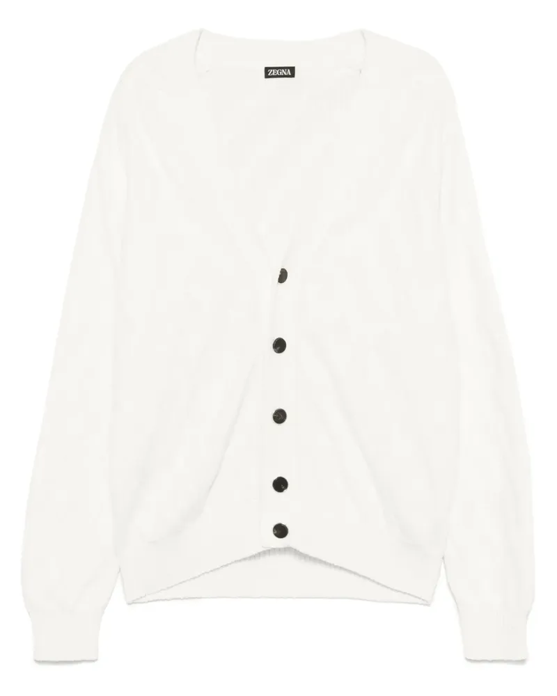 Ermenegildo Zegna Grob gestrickter Cardigan - Weiß Weiß