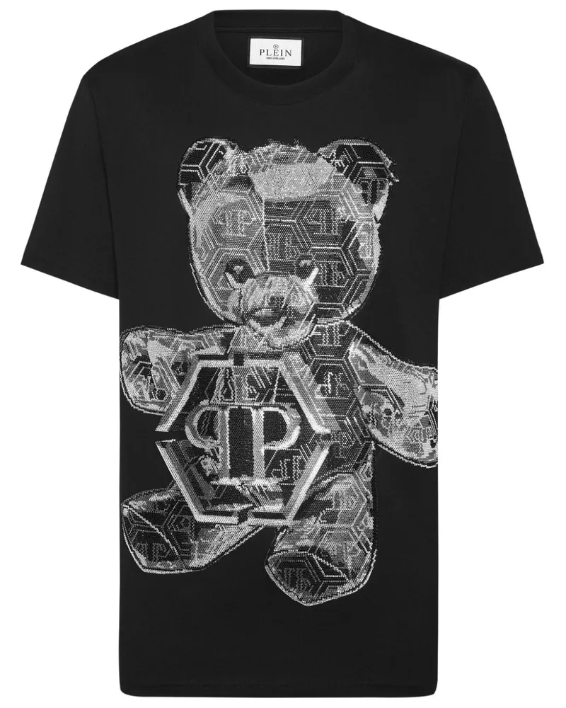 Philipp Plein Hemd mit Teddy-Applikation - Schwarz Schwarz