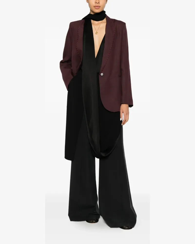 forte_forte scalloped-edge peak-lapel blazer - Violett Violett