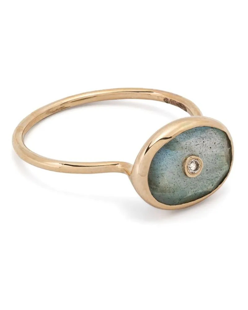 Pascale Monvoisin 9kt Orso Gelbgoldring mit Diamanten und Labadorit Gold