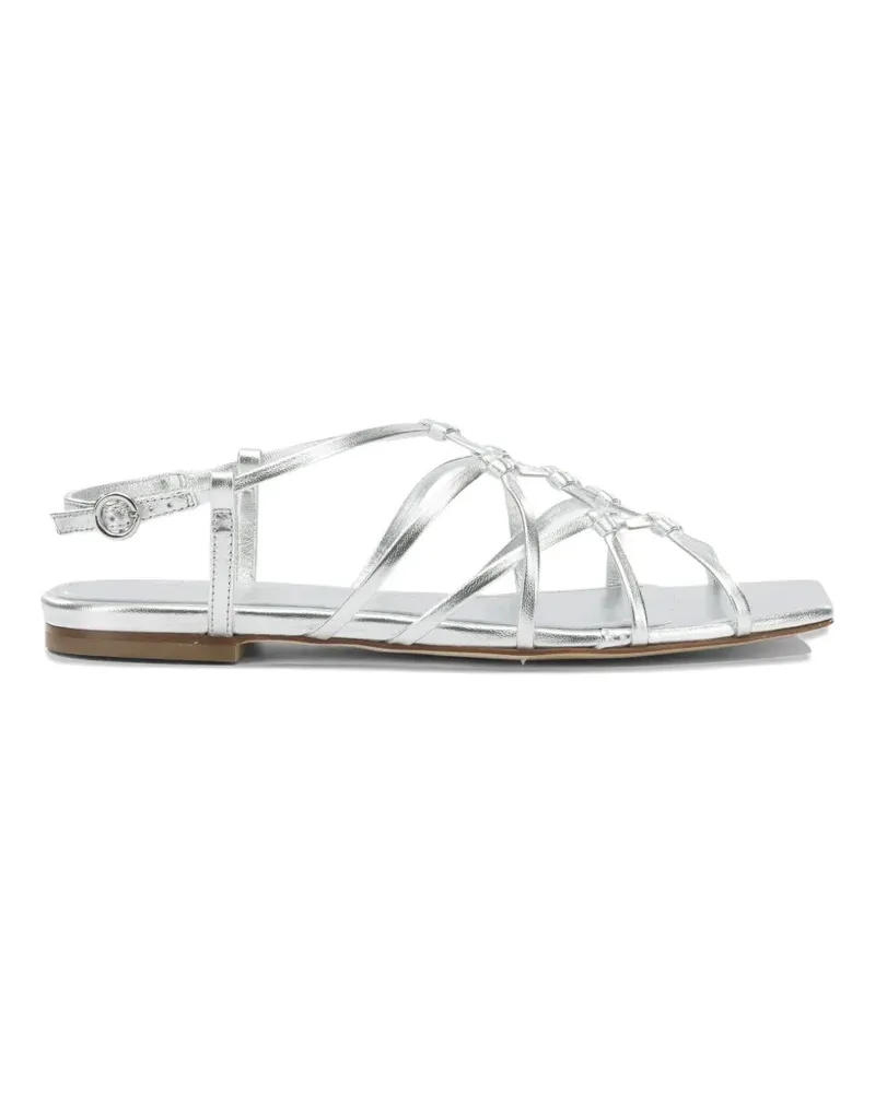 aeyde Anisa leather flat sandals - Silber Silber