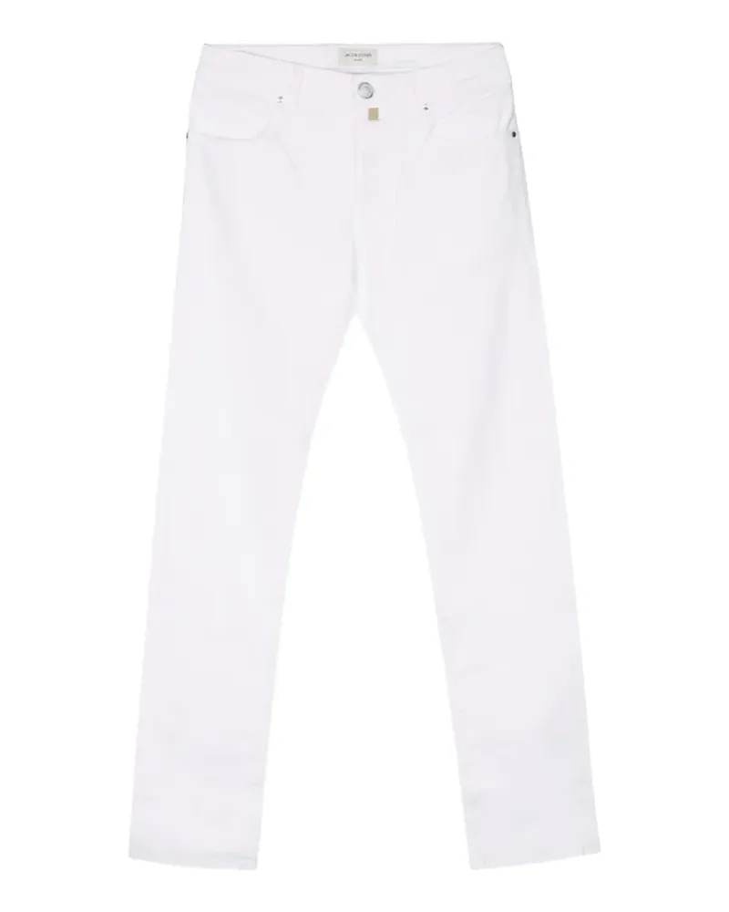 Jacob Cohën Straight-Leg-Jeans mit Logo-Patch - Weiß Weiß