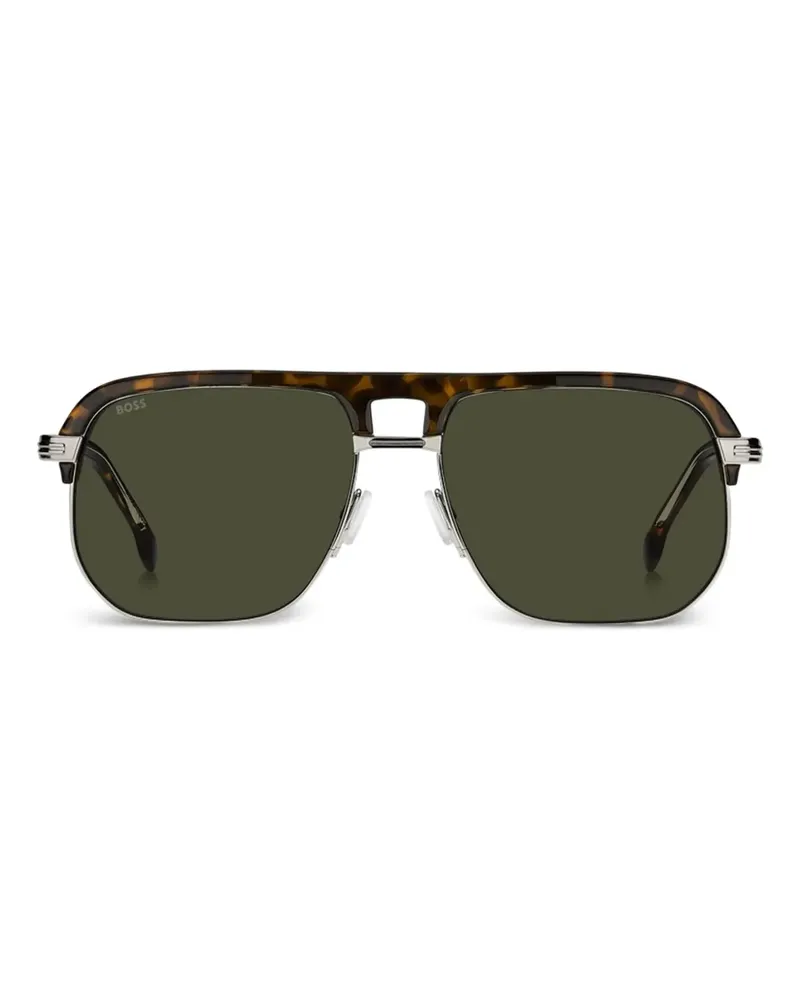 HUGO BOSS Sonnenbrille mit eckigem Gestell - Braun Braun