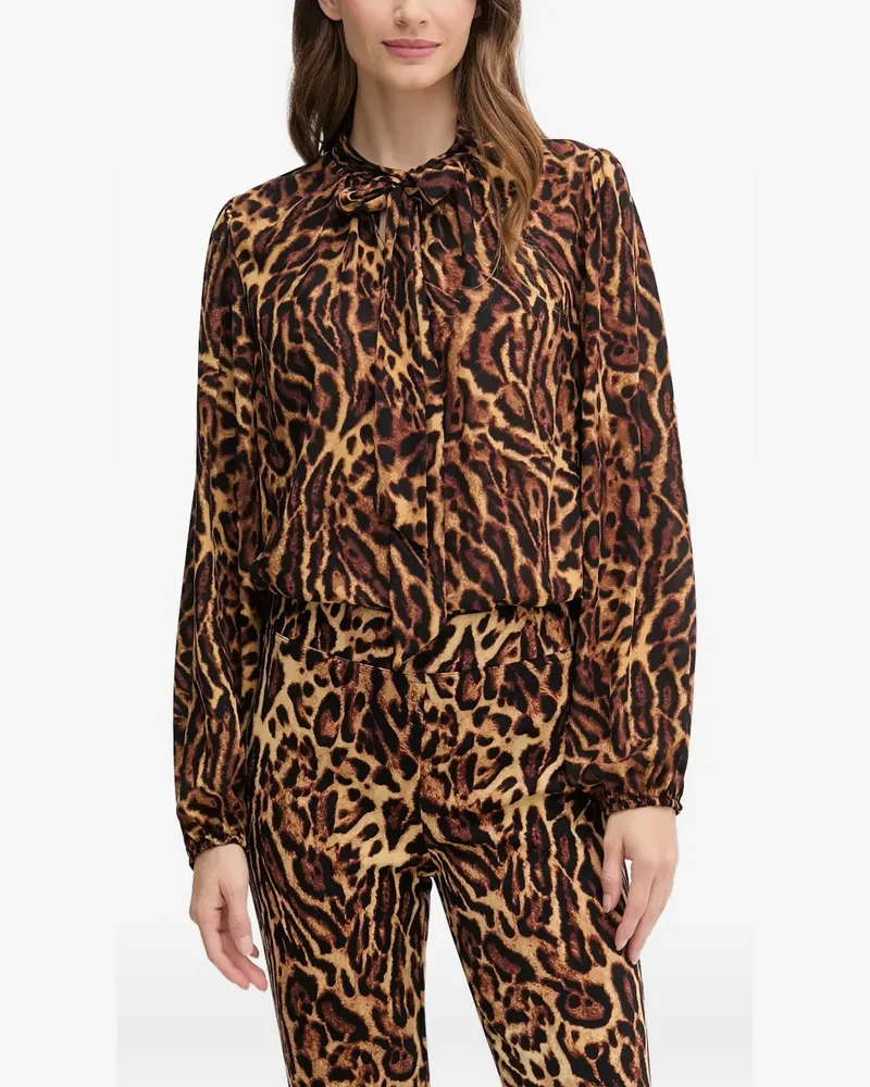Joseph Ribkoff bow animal-print top - Braun Braun
