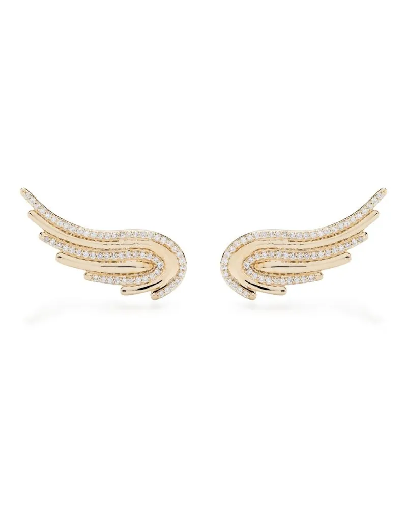 Adina Reyter 14kt Large Flight Wings Gelbgoldohrringe mit Diamanten Gold