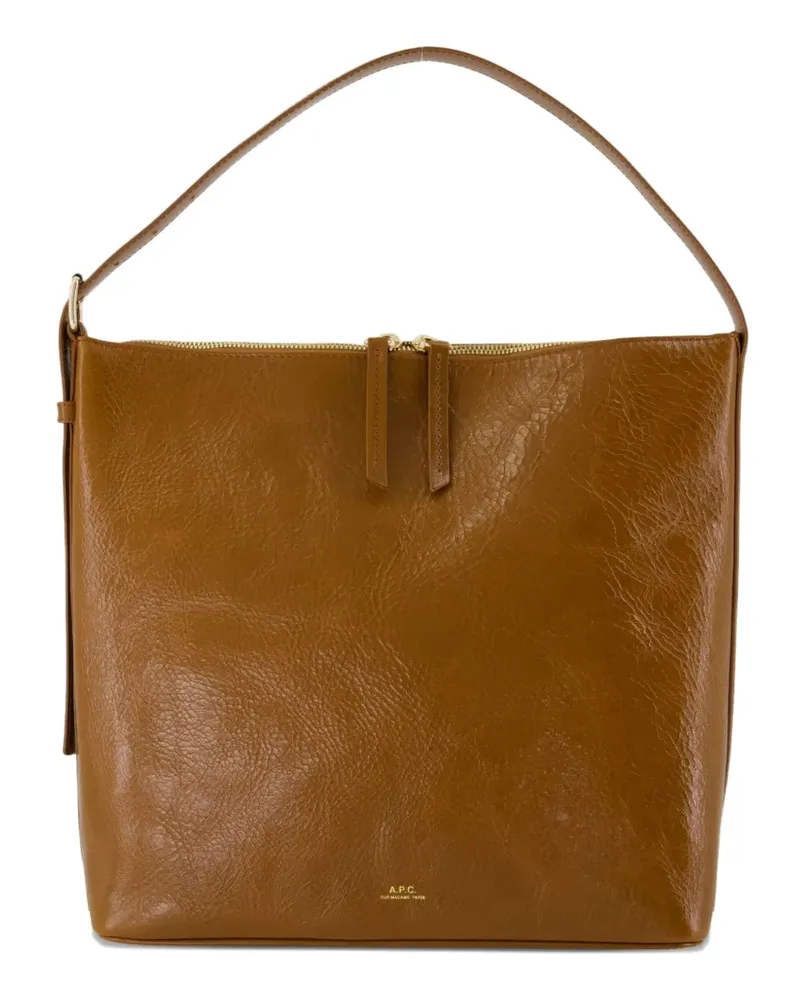 A.P.C. Schultertasche mit Henkel - Braun Braun