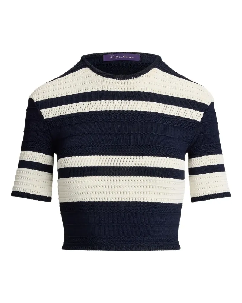 Ralph Lauren Kurzärmeliger Pullover mit Streifen - Blau Blau