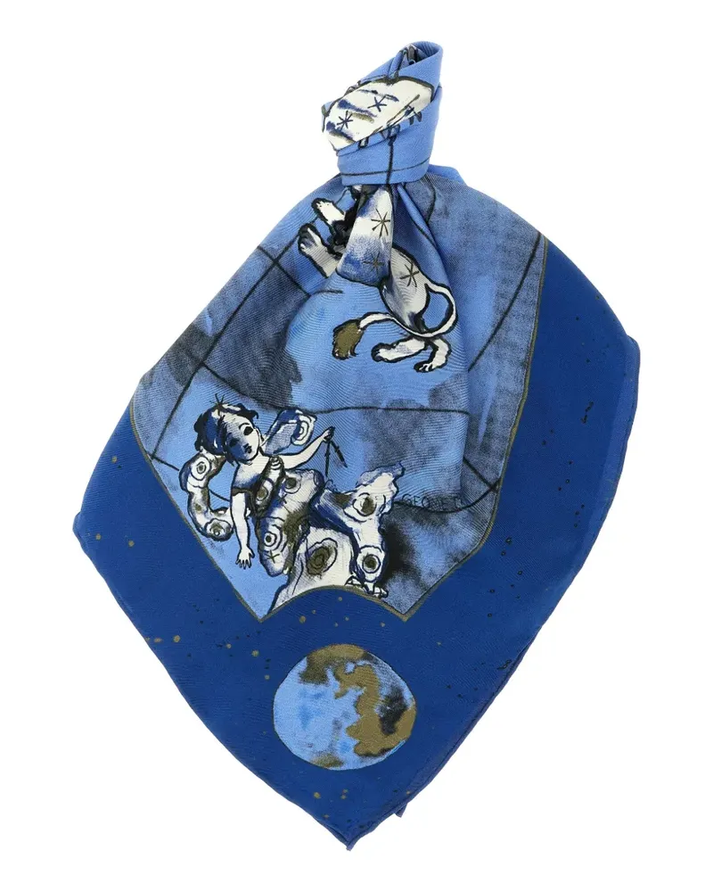 Diane von Furstenberg Zodiac Flag silk scarf - Blau Blau