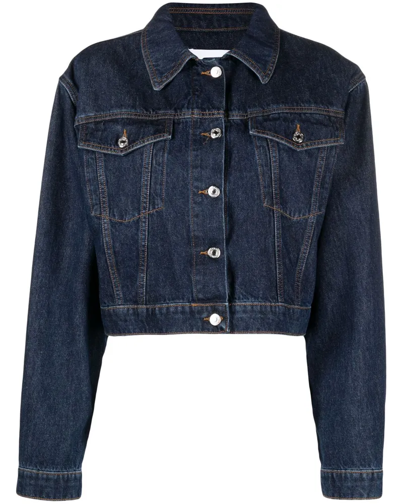 MSGM Jeansjacke mit Umlegekragen - Blau Blau