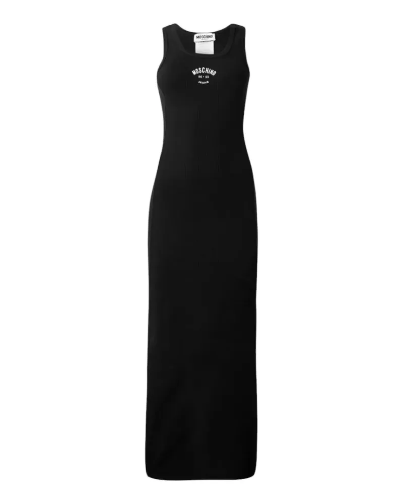 Moschino Geripptes Maxikleid - Schwarz Schwarz