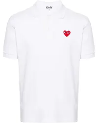 Comme des Garçons Poloshirt mit Herz-Patch Weiß