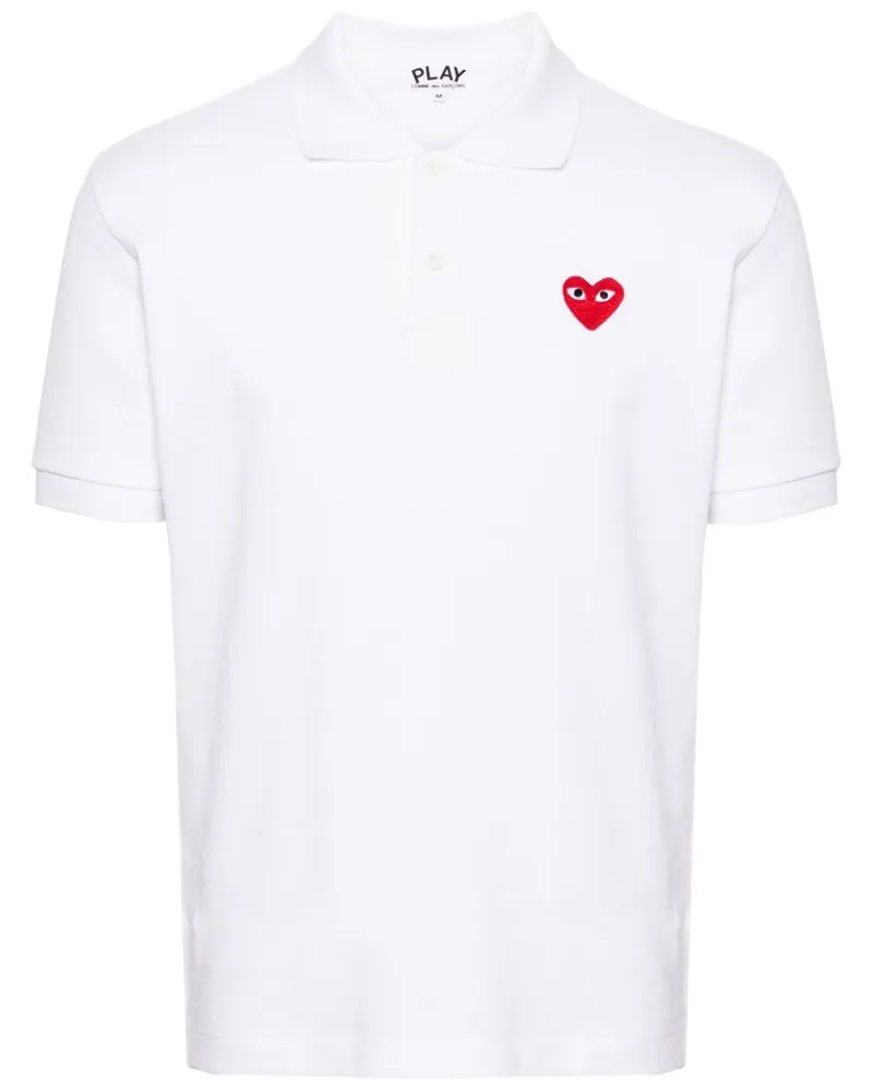 Comme des Garçons Poloshirt mit Herz-Patch Weiß