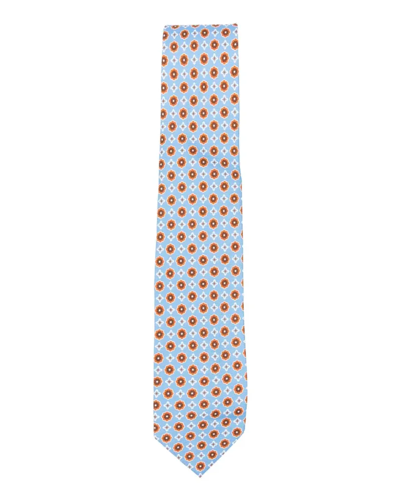 BARBA floral-print tie - Blau Blau