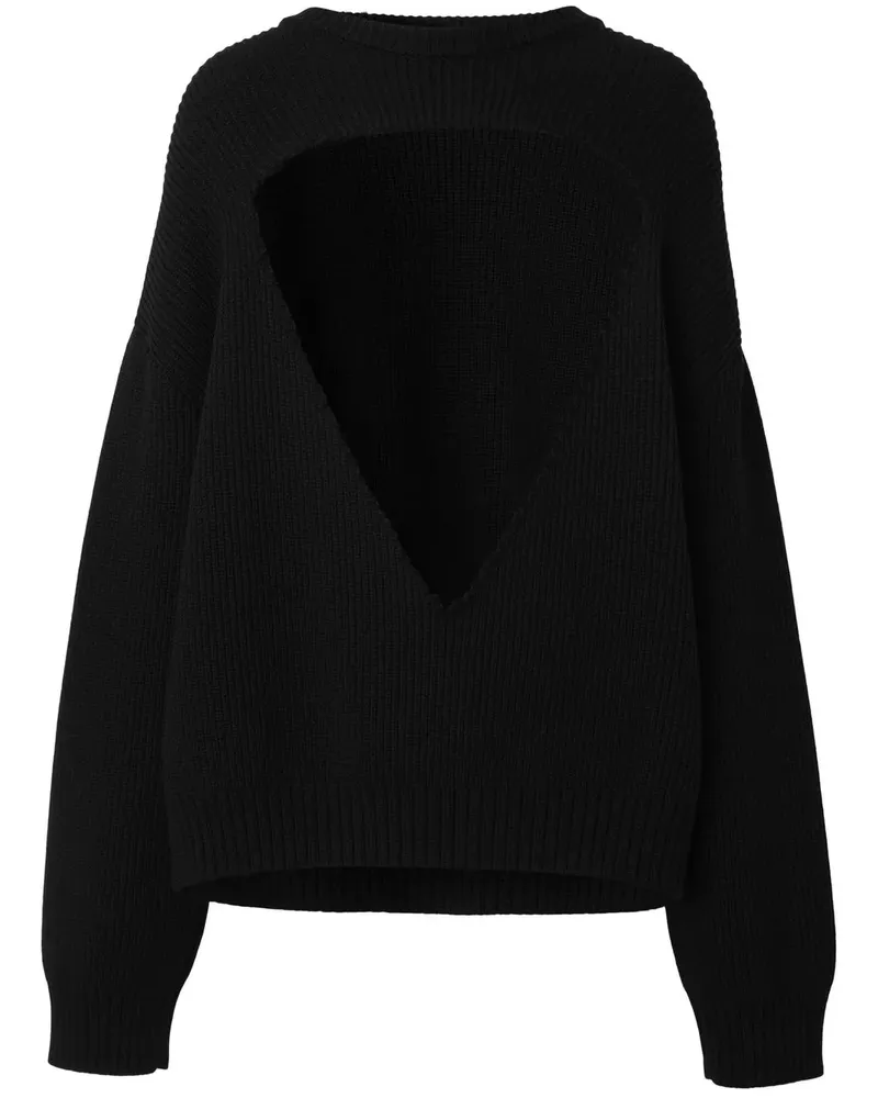 Burberry Wollpullover mit Cut-Out - Schwarz Schwarz