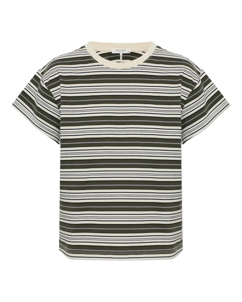 Rag & Bone Gestreiftes T-Shirt - Grün Grün